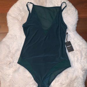 NWT Forever 21 Green Mesh Bodysuit S